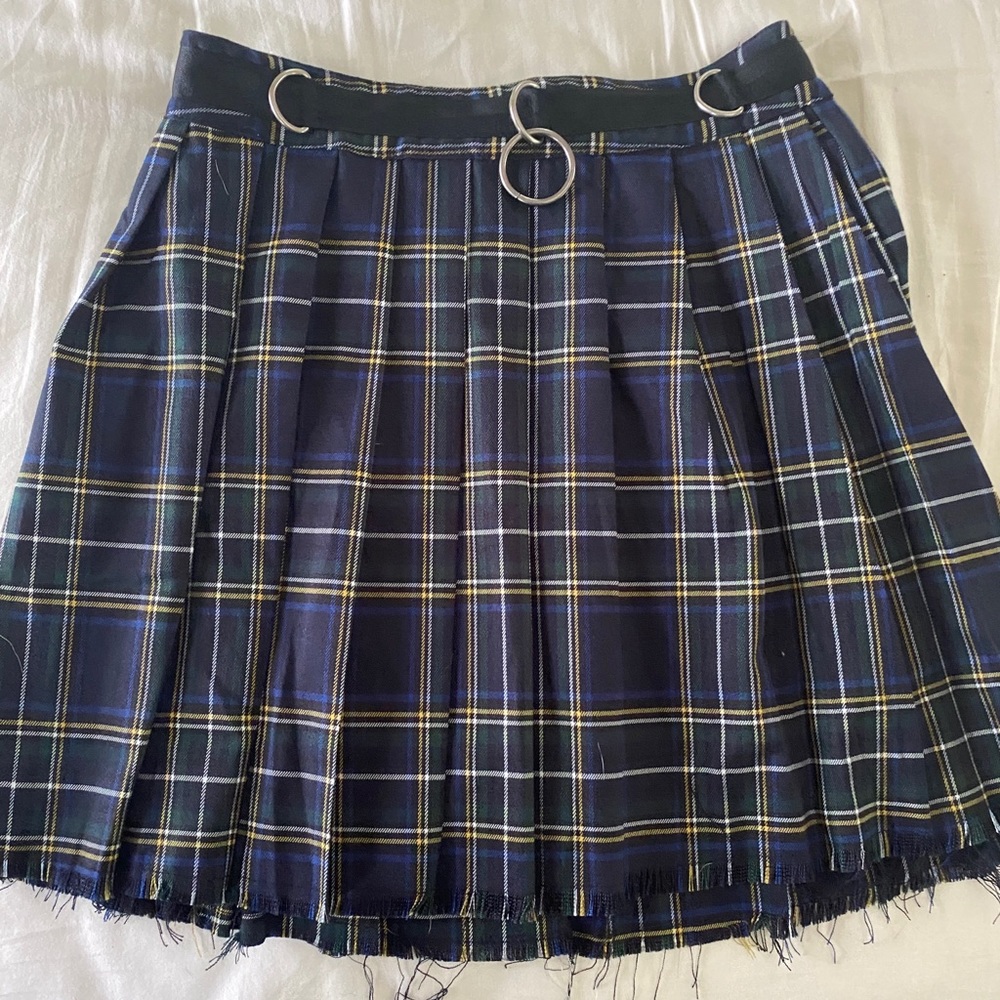 nwot current mood dollskill plaid o-ring skirt
